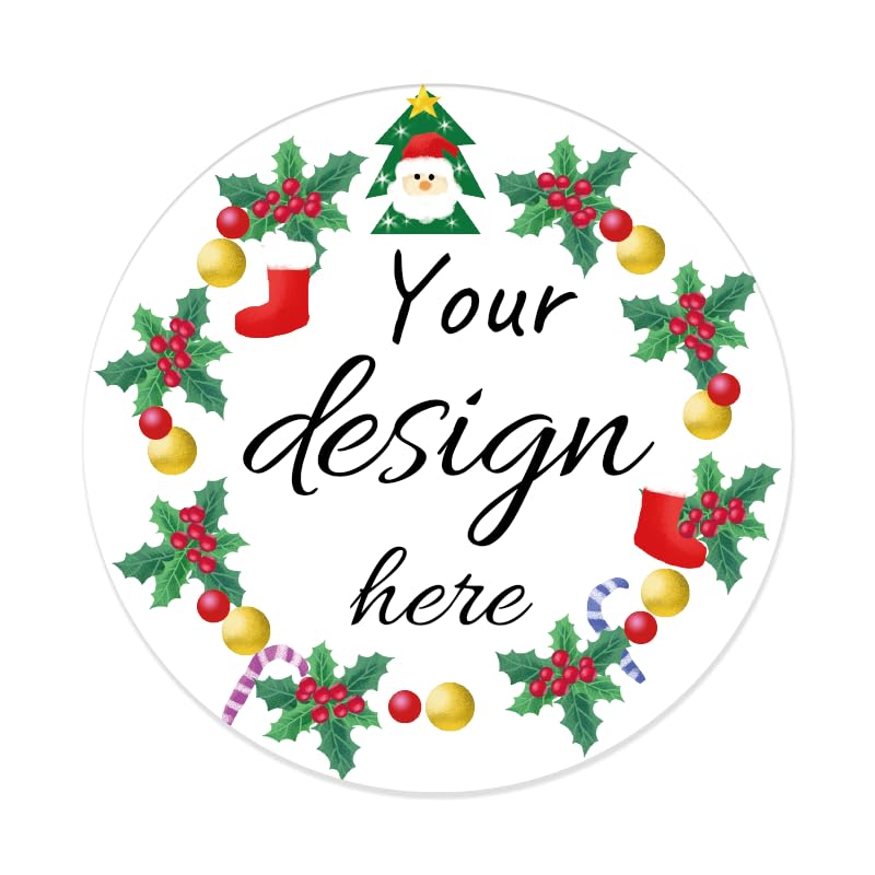 Inshoney Custom Stickers Labels Merry Christmas Stickers Personalized Labels Vinyl Stickers Transparent Clear Stickers Kraftpaper Bakery Stickers for