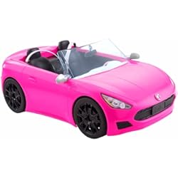 Cofre Fiat 500 Barbie Descapotable rosa con 2 plazas para muñecas, coche de juguete, regalo para niñas y niños +3 años (Mattel HBT92)