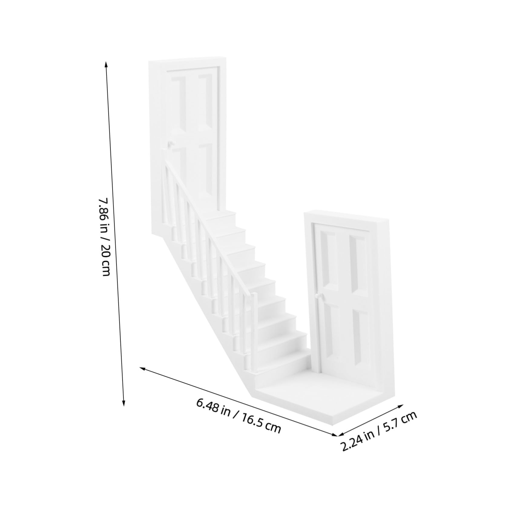 Mini Scala Angolare per Casa delle Bambole in Plastico Bianco