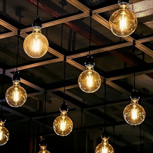 Kit 2 Lâmpada Bulbo Filamento LED G95 E27 4W Âmbar Decorativa Retrô Vintage Ledo