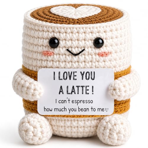 Gifts for Boyfriend Girlfriend, Crochet Coffee Love Gift with Card