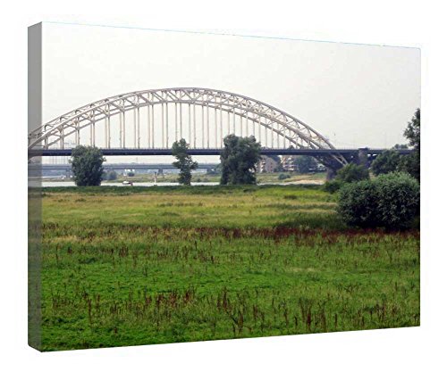 Impression sur toile Waal : tableau nature avec pont pour une deco salon zen 40x50