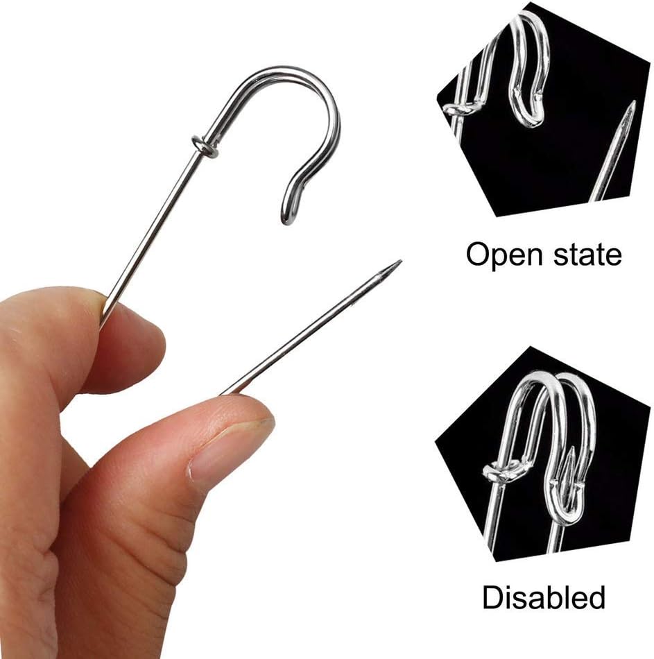 30Pieces Safety Pins Strong Metal Blanket Pins, for Jewelry Crafts,Sliver (30mm, 40mm and 50mm - Image 5