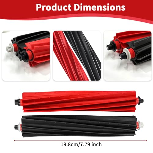 Image of 2-Pack Dual Main Brush Replacement for Roborock S8 MaxV Ultra, S8 Max Ultra, Qrevo Master, Qrevo Slim Robot Vacuum Cleaner, Rubber Roller Brush Kit