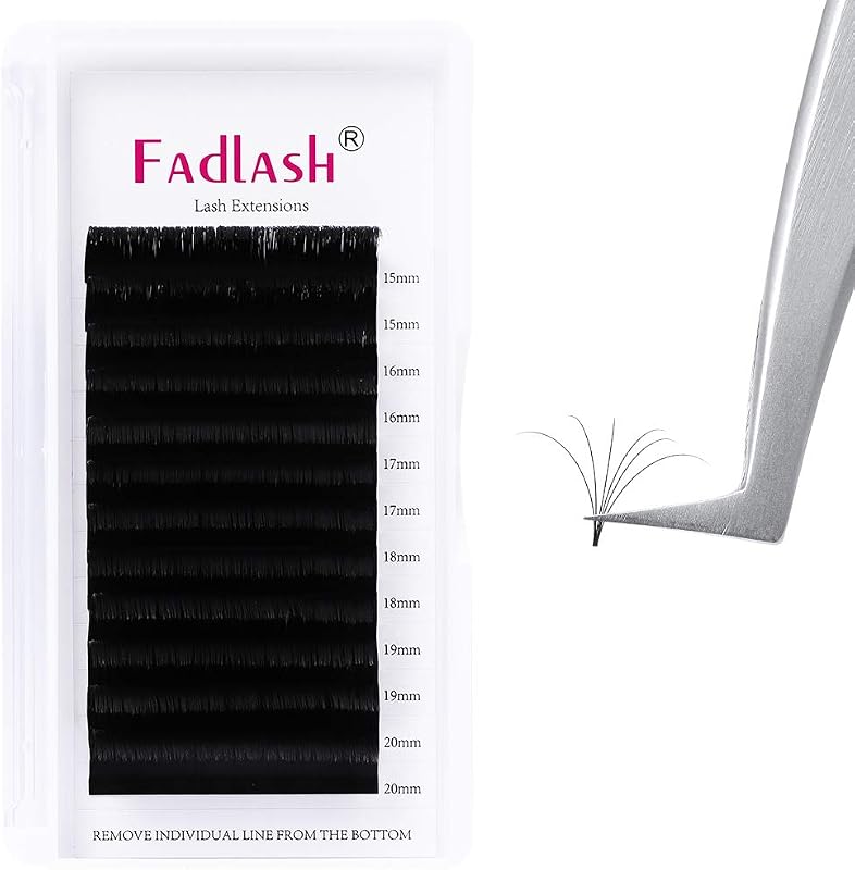 Extensões de cílios FADLASH Easy Fan Volume 0.07-D, mix de 15–20 mm