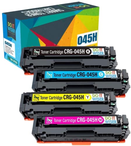 Do it Wiser Compatible Toner Cartridge Replacement For Canon 045 045H MF634cdw MF632cdw LBP612cdw MF635cx LBP611cn LBP613cdw MF631cn MF633cdw (Black Cyan Magenta Yellow, 4 Pack)