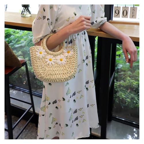 Hand-Woven Straw Beach Bags Women Handmade Moon Basket Shoulder Bag Summer Bohemian Travel Crossbody Bags Handbags3