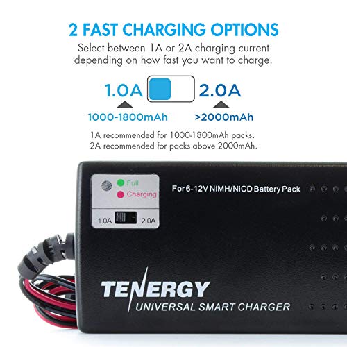 Tenergy Airsoft Battery 8.4V 3800Mah Nimh Flat Battery Packs W/Standard Tamiya Connector + 6V-12V Universal Battery Charger For Nimh/Nicd Battery Packs For Airsoft Guns, Rc Hobbies #TOP4