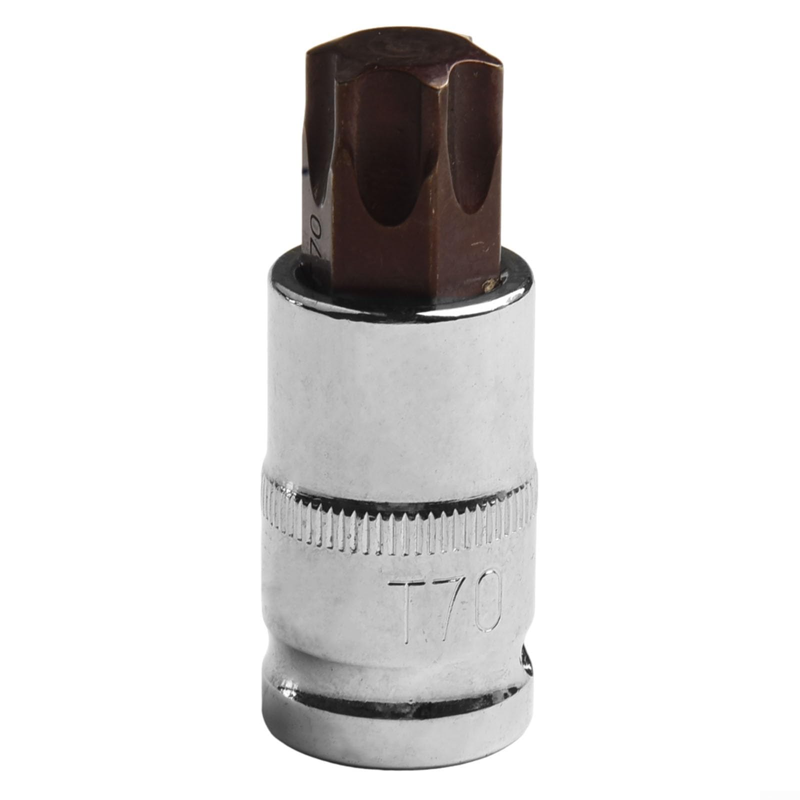 Wusvive Legierter Stahl für Torx-Bit-Set für T20 bis T70 1,3 cm (5,5 Zoll | Für T20 bis T70 Größen, 1,3 cm Antrieb, legierter Stahl, silberfarben, 55 mm Gesamtlänge