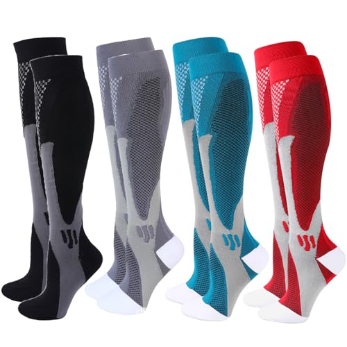 Image of 4 /6 Pairs Compression Socks for Women Men Circulation-Best Support for Nurses,Running,Athletic,Travel