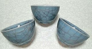 青磁 氷裂 貫入 湯飲み 3個セット