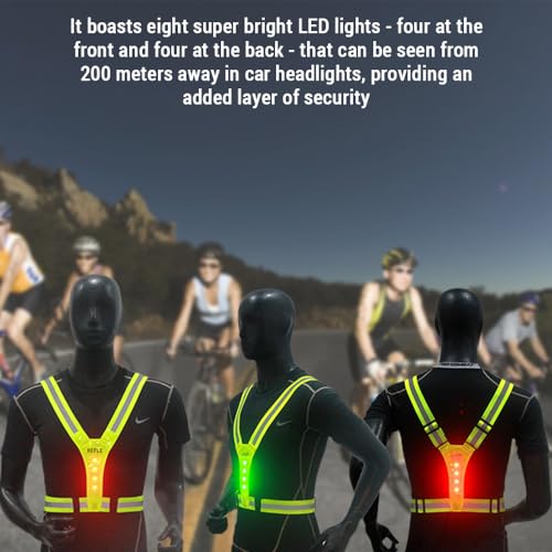 SIUKE Colete reflexivo LED Colete reflexivo LED elástico de alta visibilidade ilumina colete de corr