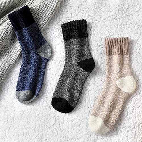 3 Pairs Wool Socks - Thick, Warm, Boot, Hiking, Cozy Long Socks for Women & Men2
