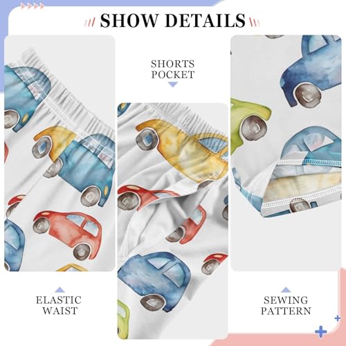 Pajama Pants Cartoon Cars Watercolor PJ Bottoms Sleepwear Lounge Sleep Pant with Pockets4