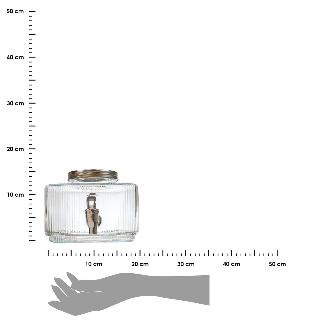 Dispensador de bebidas de cristal, dispensador de agua, 3 l, con grifo, dispensador de zumo, dispensador de limonada, recipiente para bebidas con tapa, cuadrado estriado