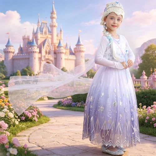 Disfraz Princesa Blanco para Niñas 6-7 Años miniatura 3