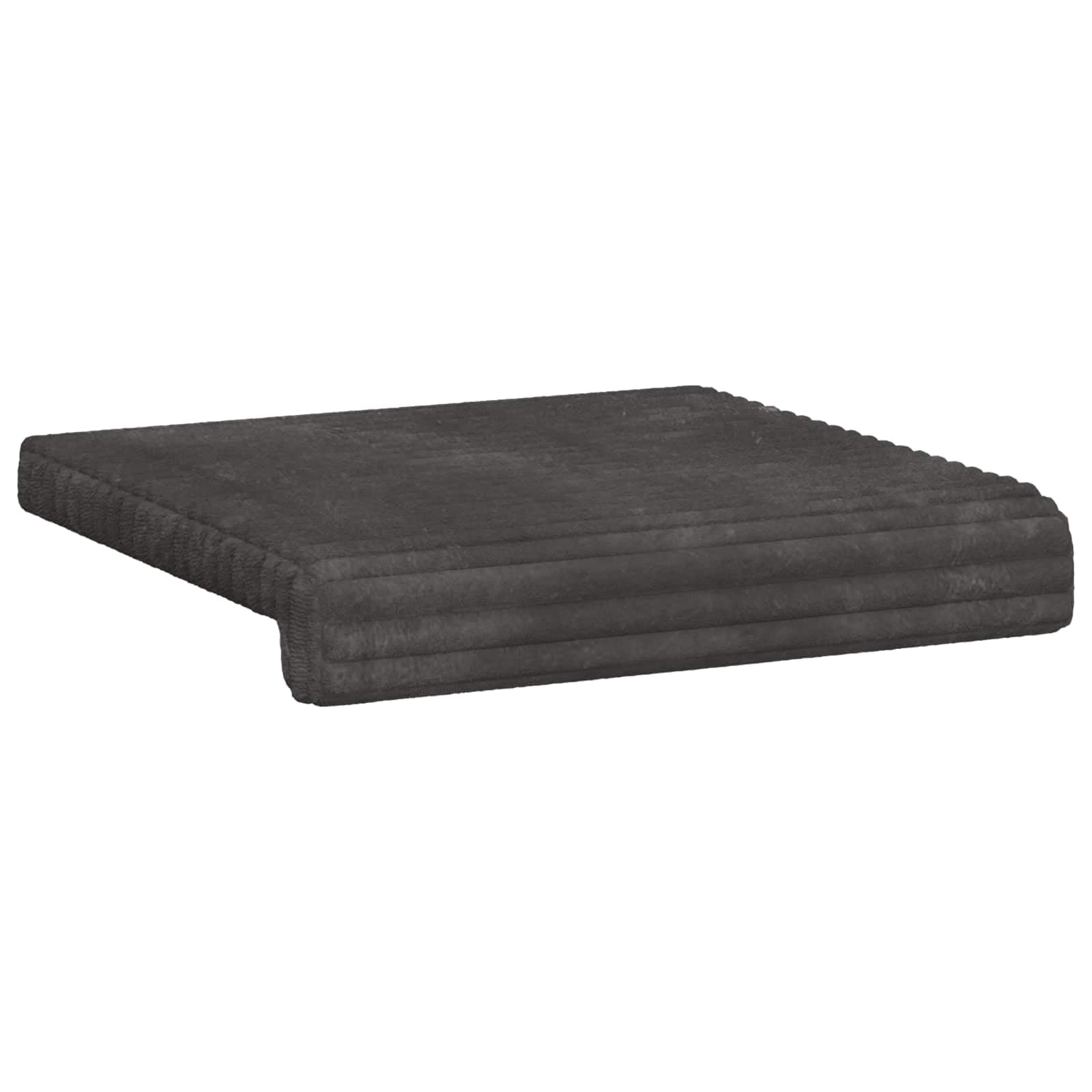 Bankkissen 4 Stück Plüschcord Dunkelgrau Tiefe 35 cm | Schaumstofffüllung, rutschfestes Design, Holzwerkstoffbasis, pflegeleicht mit feuchtem Tuch
