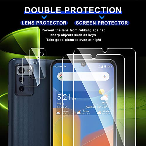 Ogrish [2+2 Pack] Screen Protector For Zte Zmax 5G/Consumer Cellular Zmax 5G And Camera Lens Protector - Tempered Glass,Anti-Fingerprint,Shatter Proof,Hd Clarity #TOP5