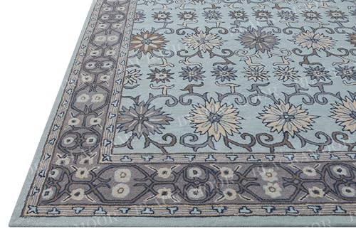 Tapis antidérapant Weavers Tabitha bleu clair pour salon - 7