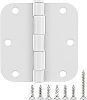 Vista 22 de Bisagras redondeadas para puerta de 3-1/2 x 3.5 pulgadas, radio 5/8, negro mate de 3.5 pulgadas, paquete de 42 unidades, sin chirridos, bisagras