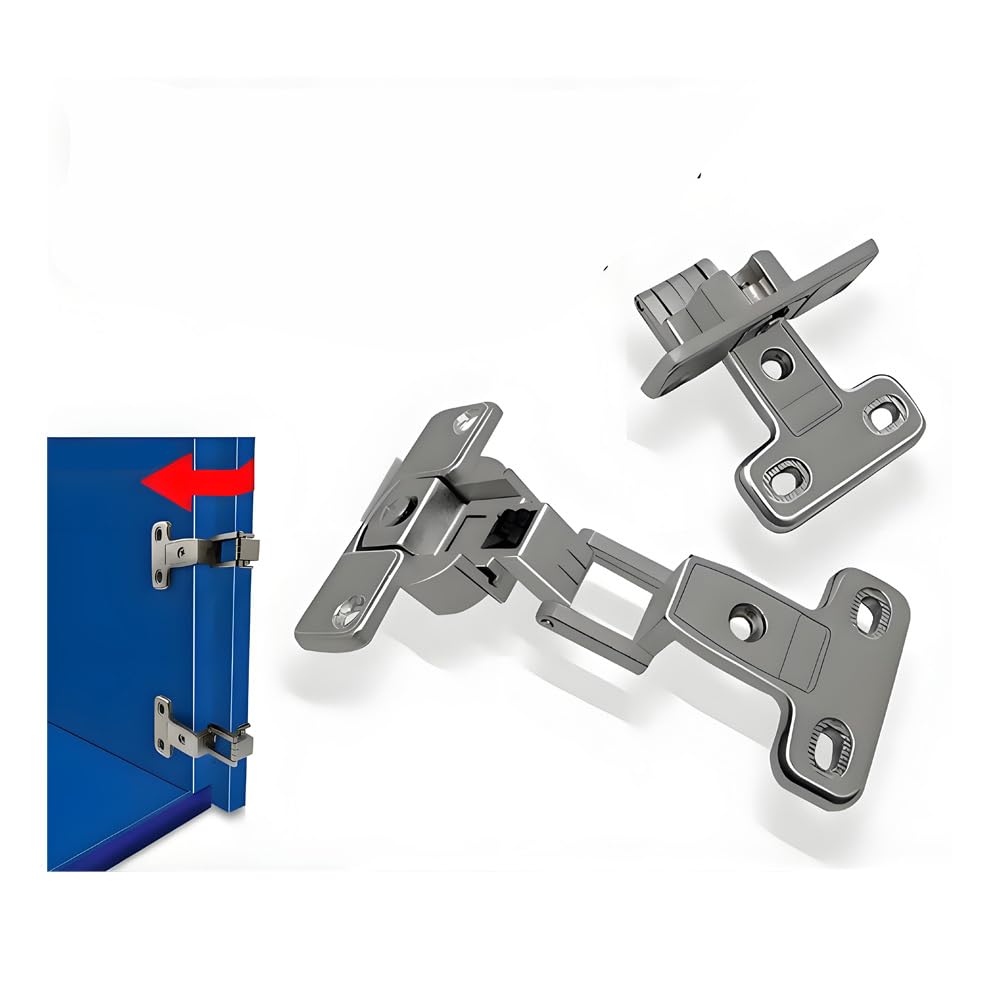 2 Piece 270 Degree Cabinet Door Hinge 270 Degree Folding Flat Hinge for Bathroom Cabinet Shoe Cabinet Wardrobe Door [Full Cover (3/4)
