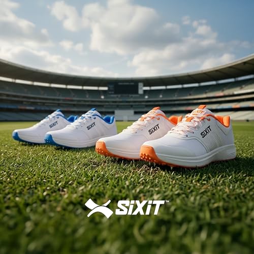Image of AeroTech Cricket Spikes for Men, Ultra-Light Breathable Mesh, EVA Cushioning and High-Grip Spike Outsole