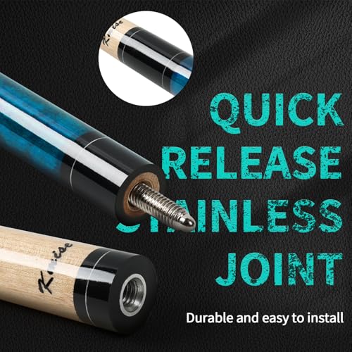 Kmise 3/4 Split Snooker Pool Cue, Handcraft, 4-Face Spliced Professional Snooker Pool Stick, 20oz Pool Sticks for Adults, with 2 Extension Cues - Image 5