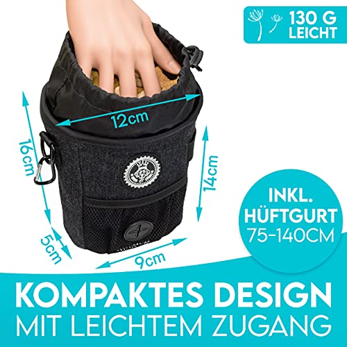 HUND IST KÖNIG Leckerlibeutel für Hunde-Training - Robuster Futterbeutel Hunde, kompakt & funktional - Futterbeutel Hundetraining für schnelles belohnen - mit Kotbeutelspender & Trainings-Ebook