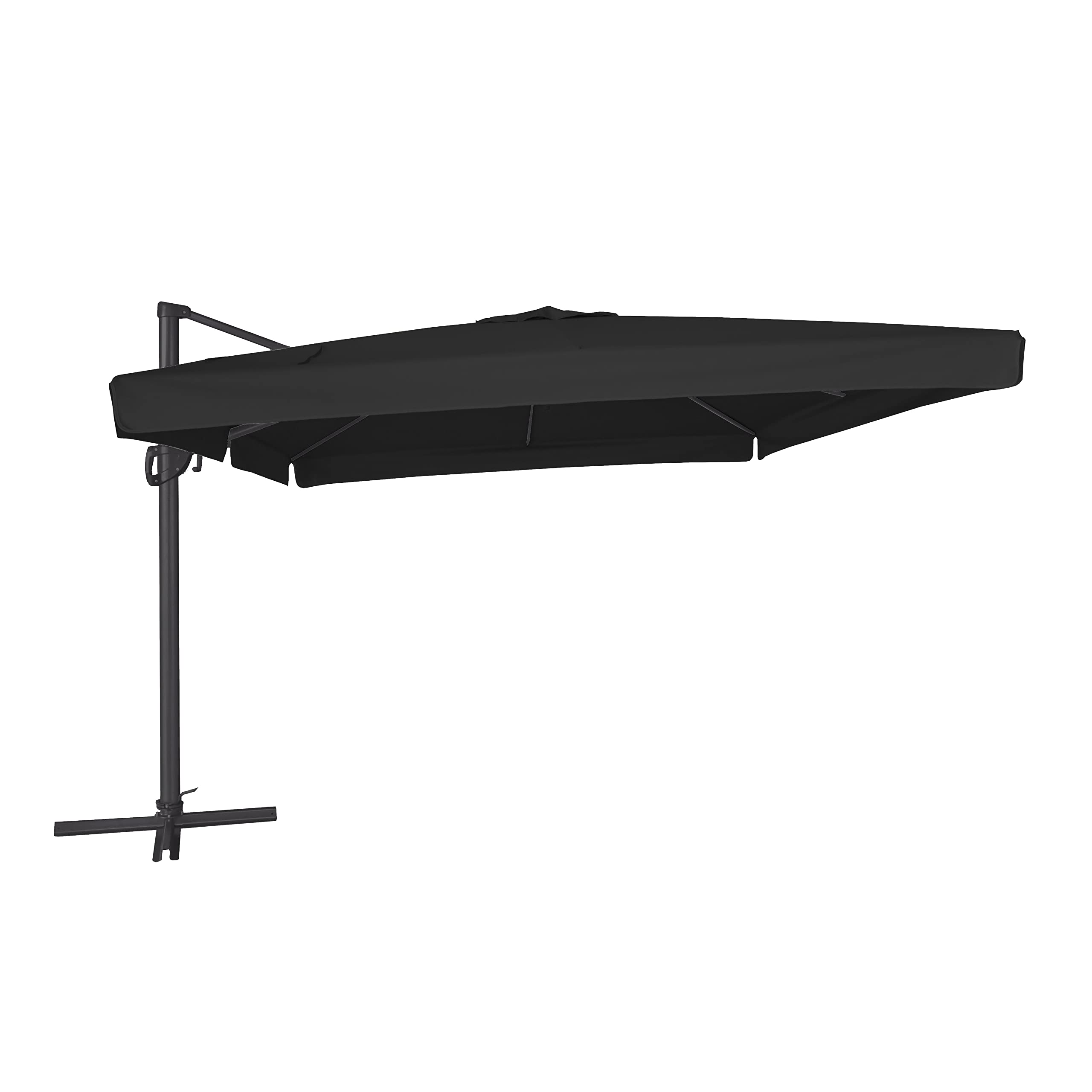 METRO Professional Parasol/Sombrilla, 300 x 300 x 250 cm, protección UV, rotación 360°, con volante/faldones, gris