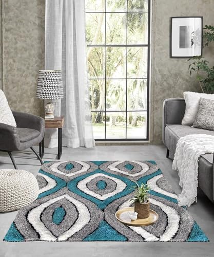 Image of Ultra-Soft Shaggy Carpet (4 X 6 FEET, Nain) Fluffy, Cozy & Durable Area Rug for Living Room, Bedroom & More � Premium Modern Design