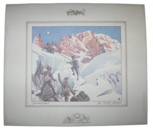 Preisvergleich Produktbild Grivel Mont Blanc / Monte Bianco - Lithographie Poster mit Reliefdruck