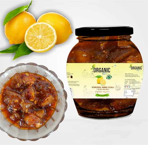 Image of Organic Anand Homemade Ayurvedic Lemon Pickle (40 Days Sun Dried) 350gram Nimbu ka Achaar, Flavourful, Delicious, Traditional Taste (Pack of 1)