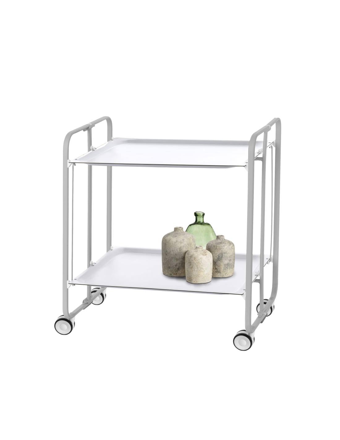 DON HIERRO Carrello da cucina pieghevole grigio con ruote BAUHAUS 2 ripiani