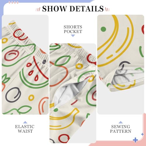 ZZXXB Pear Watermelon Boys Long Pants Soft Trousers Elastic Waist Kids Lounge Bottoms with Pockets S-XL4