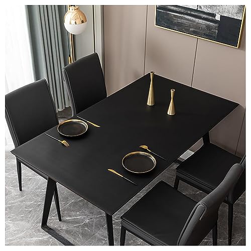 Nappe rectangulaire en cuir PU noir 80x80 cm antitache protectrice - 8
