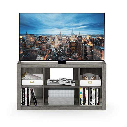 Furinno Fowler Multipurpose TV Stand Bookshelves, French Oak Grey by Furinno - Used condition - Image 4