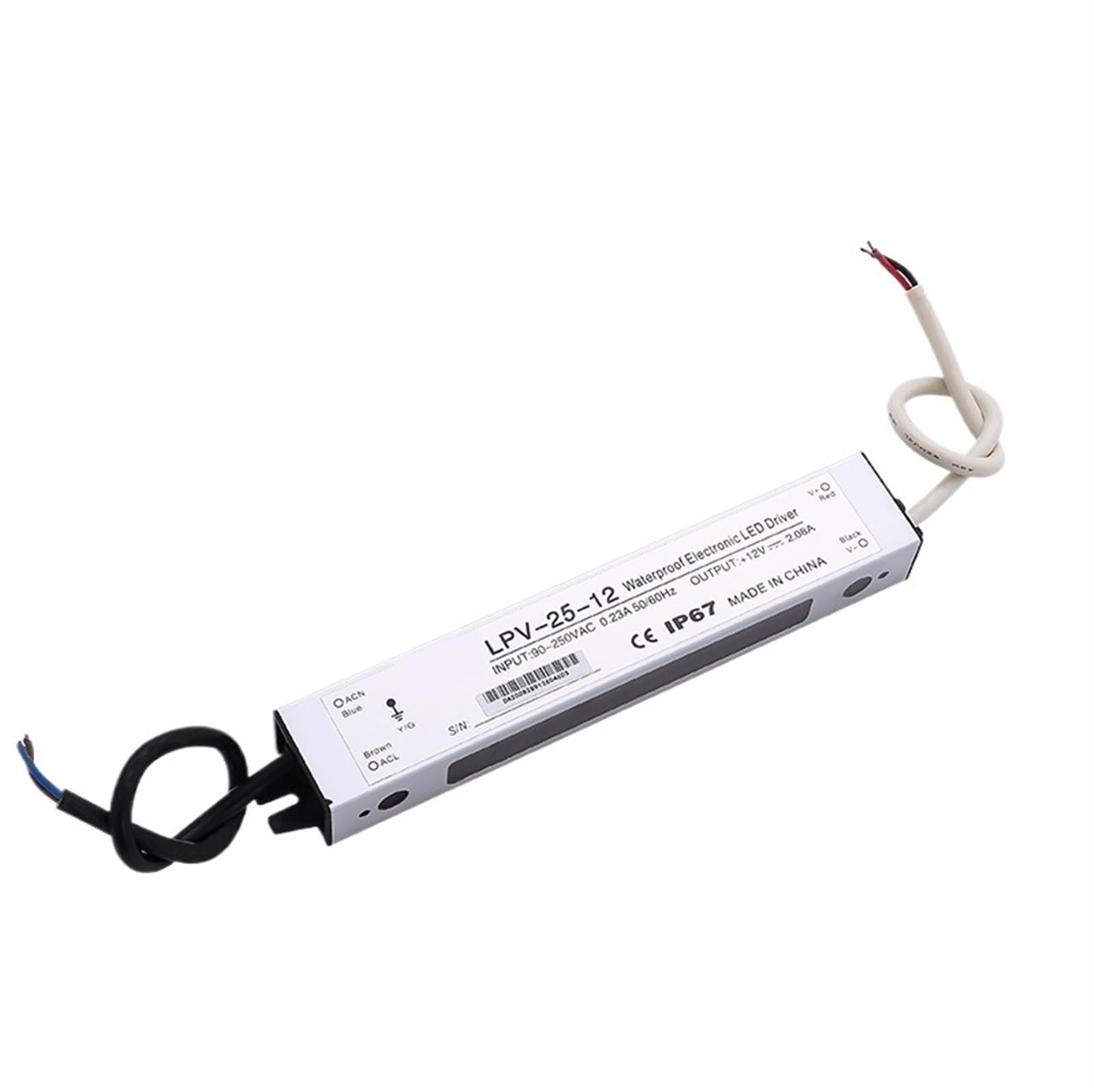HYUJNAFZR 25W IP67 LED Driver Outdoor Use Switching Power Supply 12V 2A 24V 1A Constant Voltage Switching Power Supply(12V 2A)