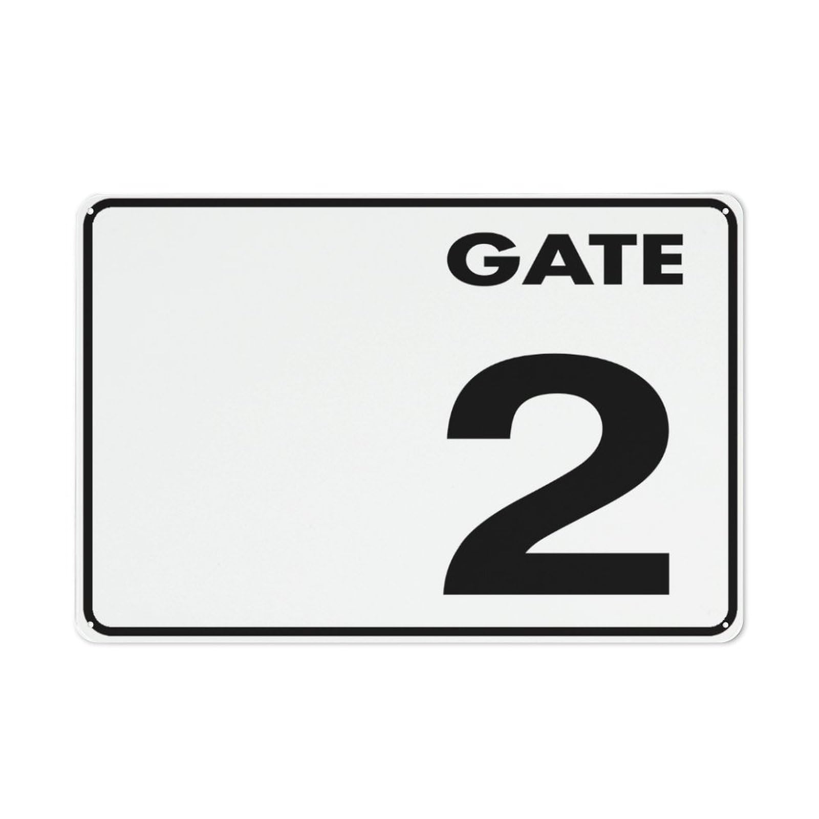 Gate No 2 Sign 12X8 Inches Metal Aluminum Signs, Weather Resistant, Weatherproof, Indoor Or Outdoor