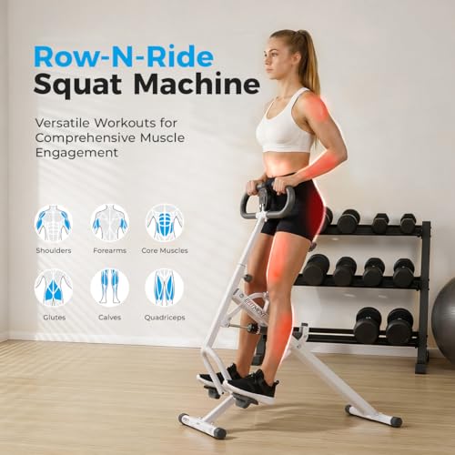 Image of EFITMENT Rower-Ride Squat Machine, Squat Assist Rower for Glutes and Thighs, Home Exercise Trainer Full Body Workout Machine for Women