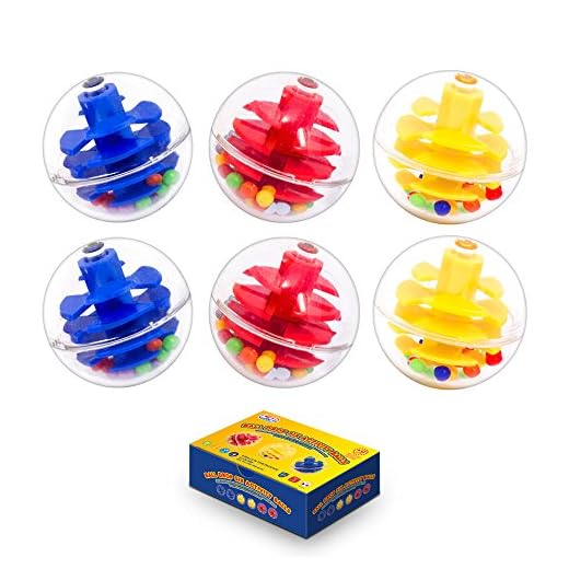 WEofferwhatYOUwant 6 Bolas Repuesto para Torre de Caída – Pelotas Grandes con Sonajero de 4.6 cm – Juguete Sensorial Seguro Montessori para Bebés Desde 9 Meses – Compatible con Rampas y Toboganes