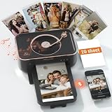 PRT 4x6 Photo Printer with 20 Sheets & 1 Ribbon, Portable Photo Printer for iPhone/Android, Ideal Gift for Home & Scrapbooking Use, Black