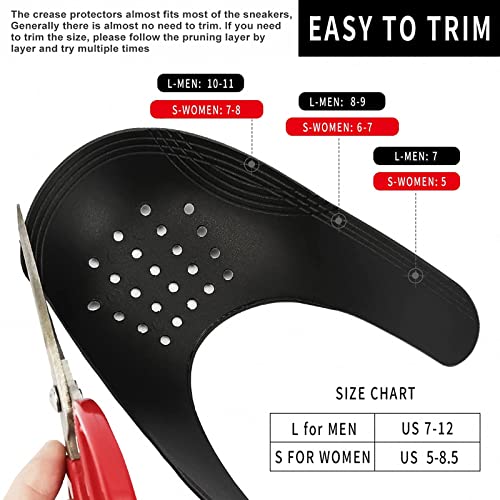 Riiriou 6 Pairs Shoe Crease Guard Protectors For Air Force Anti-Wrinkle Shoe Toe Box Decreaser Fit Men's Us Size 7-12" Sneaker And Casual Shoes (Women's Us Size 5-8") #TOP4