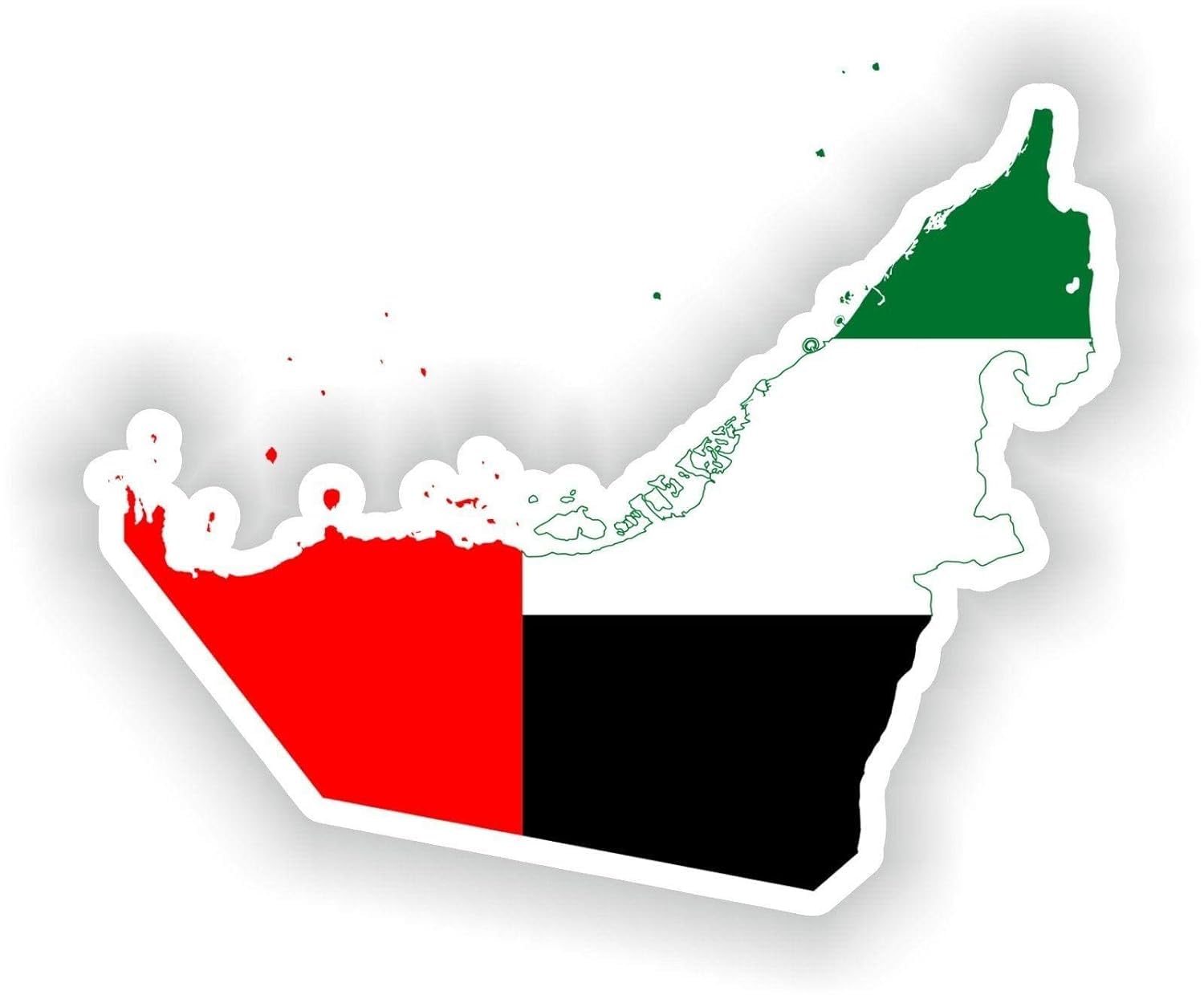 UAe Country Flag Map Car Bumper Window Mirror Sticker Decal, Size 13x13cm