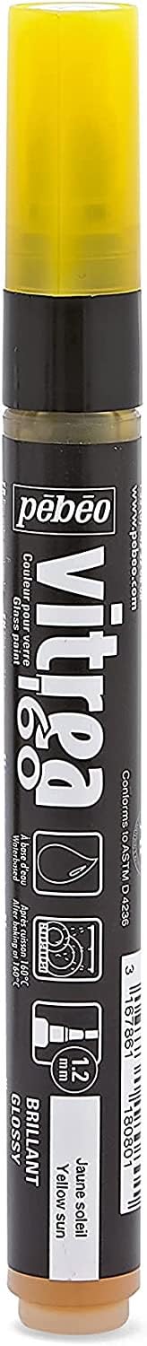 Pebeo Vitrea 160, Glossy Glass Paint Marker - Yellow Sun