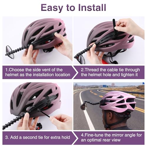 Bike Helmet Mirror with 3