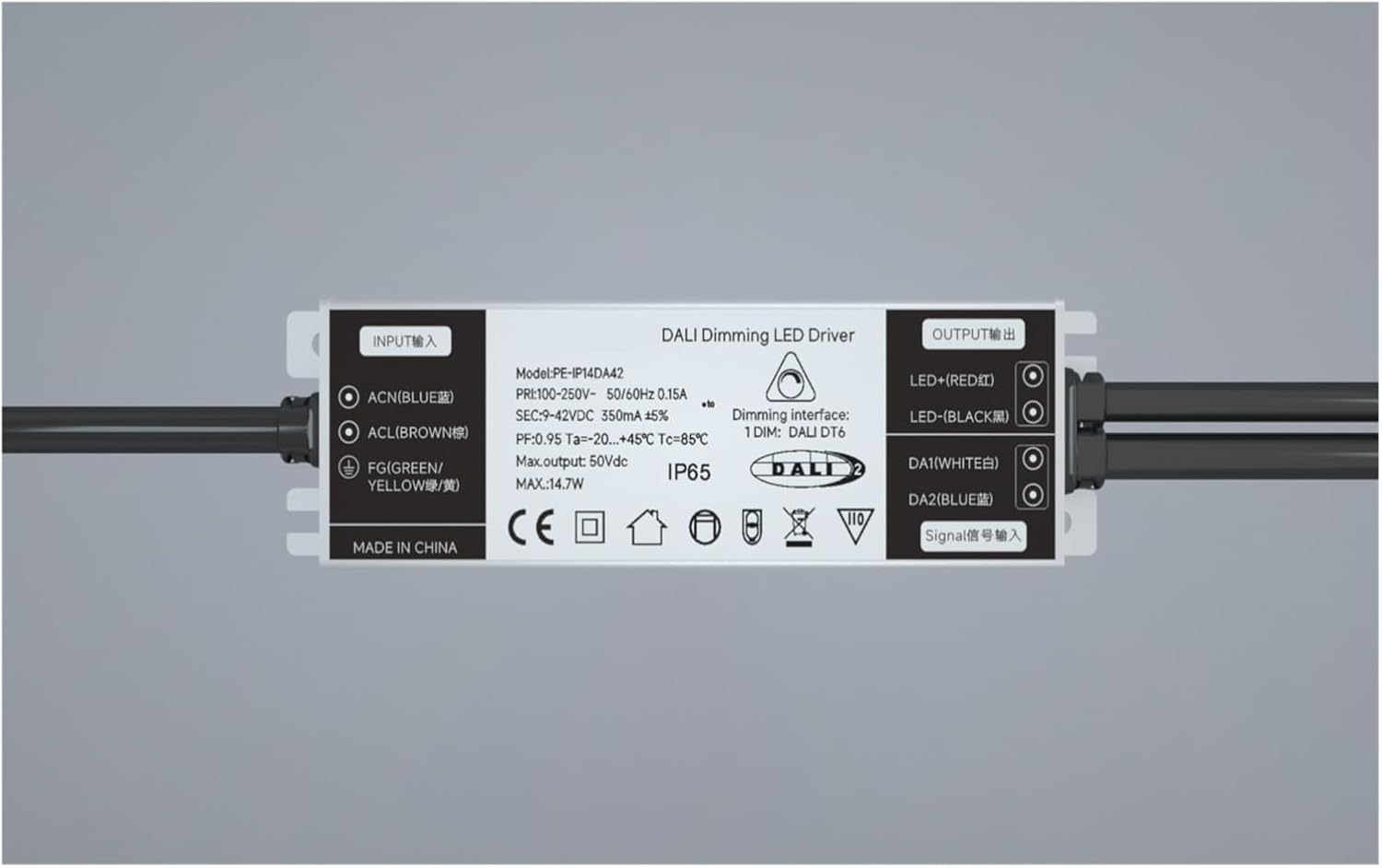 IP14DA DALI2 Digital dimming no Flicker IP42 Waterproof DALI Constant Current dimming Driver