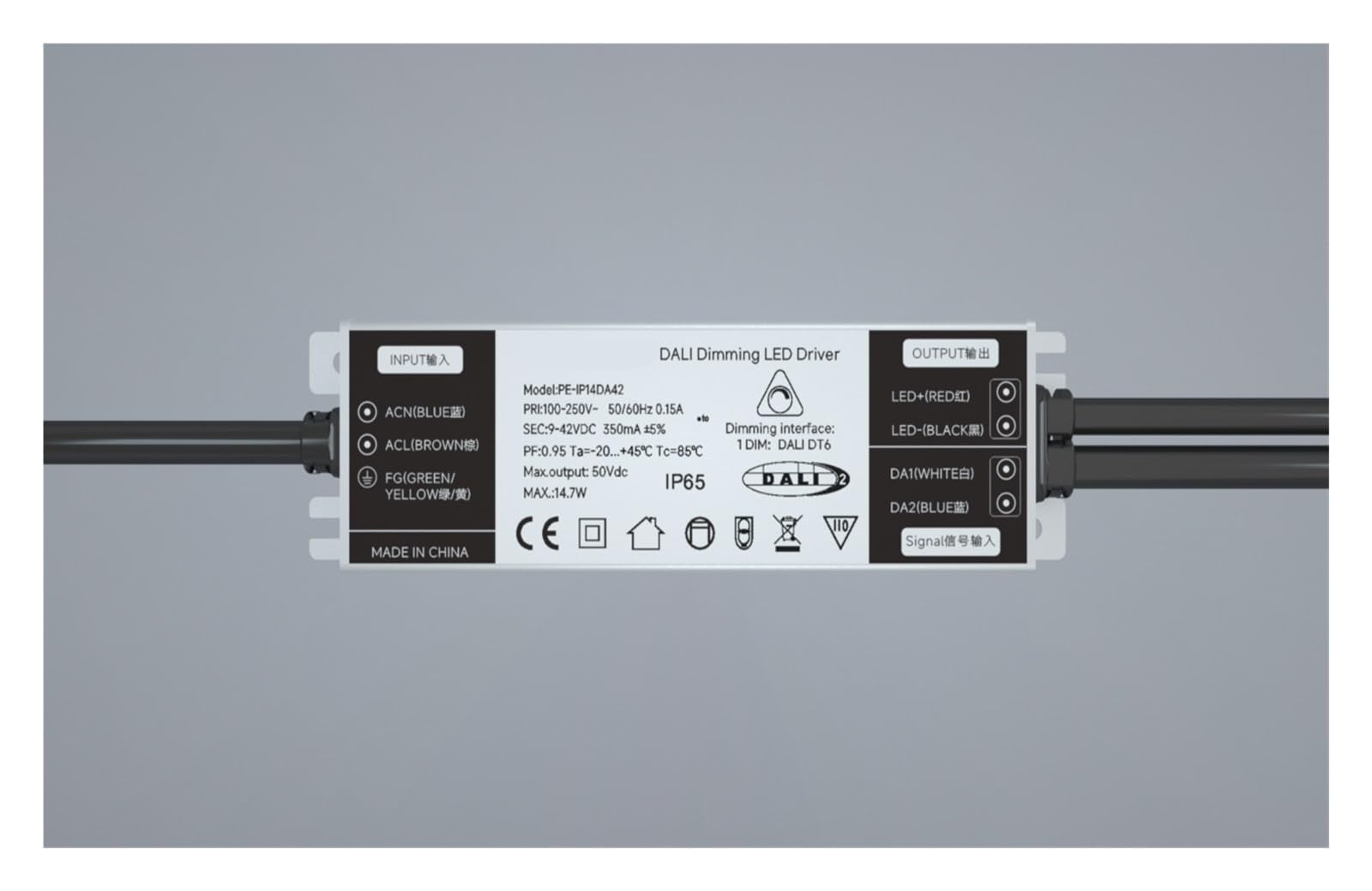 Alimentation sans scintillement IP14DA DALI2 pour un éclairage stable IP42
