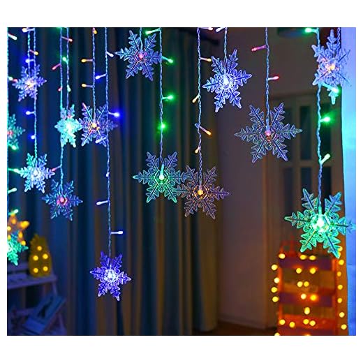 LED-ljusslinga, LED-ljuskedja, julbelysning, 96 LED, lång, snöflinga, LED-ljusslinga med 8 lägen, inomhus/utomhus juldekoration, 3,5 x 0,8 m