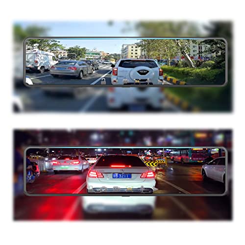4K WiFi Mirror Dash Cam para carros, câmera de espelho retrovisor com tela sensível ao toque de 12