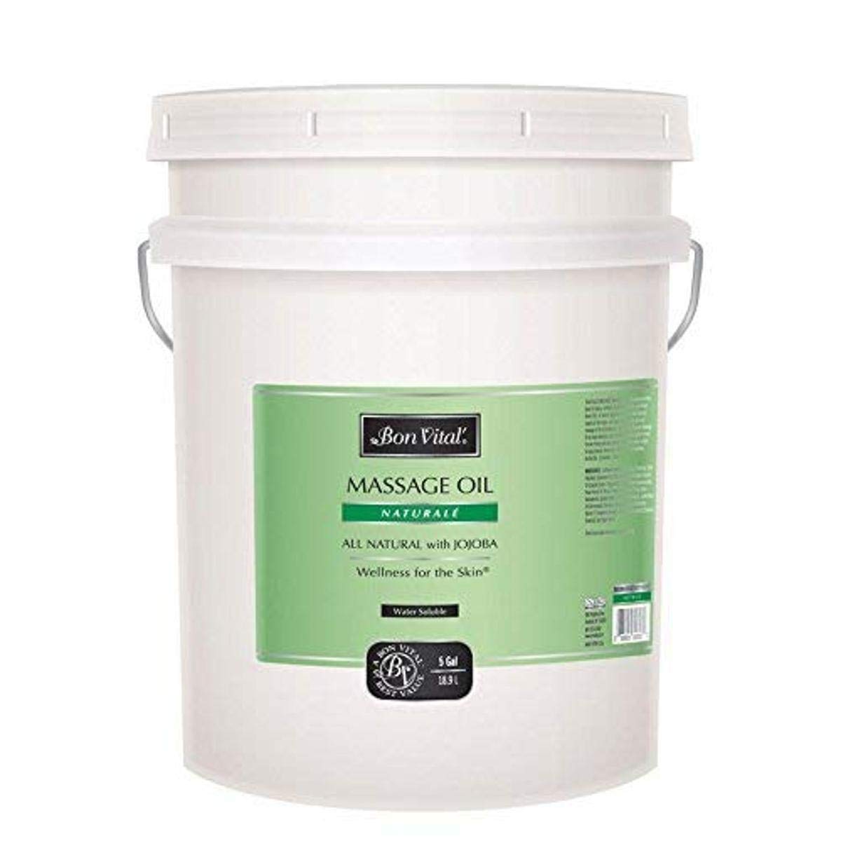 Bon Vital Naturale Massage Oil Made with Natural Ingredients for an Earth-Friendly & Relaxing Massage, Revives and Rehydrates Dry Skin Naturally, with Green Tea Extract, 5 Gal, Label may Vary : Health & Household